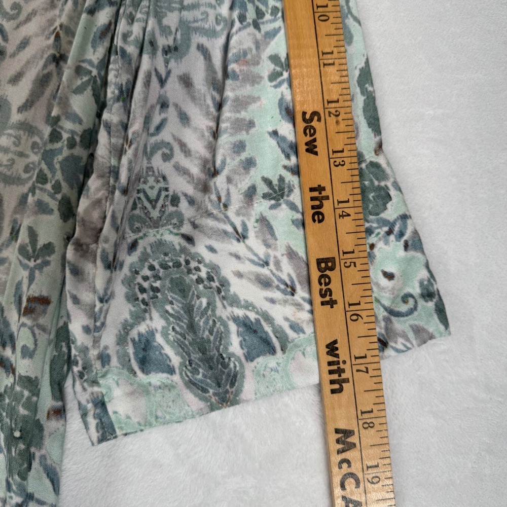 Soft Surroundings Maxi Dress Womens L Green Paisley Beaded Boho 2FV07 Resortwear - Picture 9 of 11